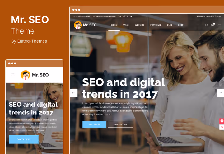 Лендинг темы Mr. SEO с формой захвата лидов