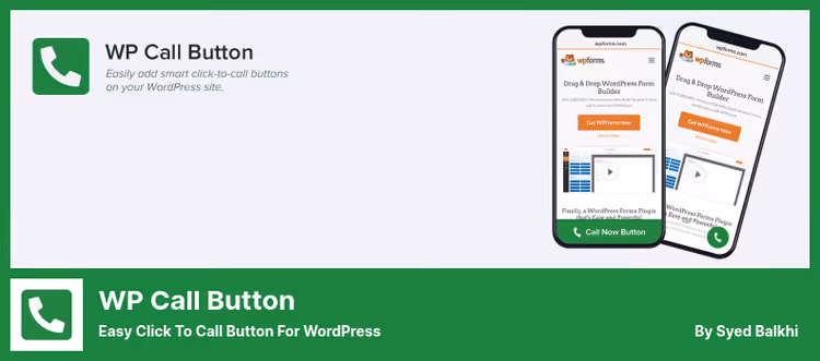 WP Call Button flytende knapp-innstillinger i administrasjonspanelet