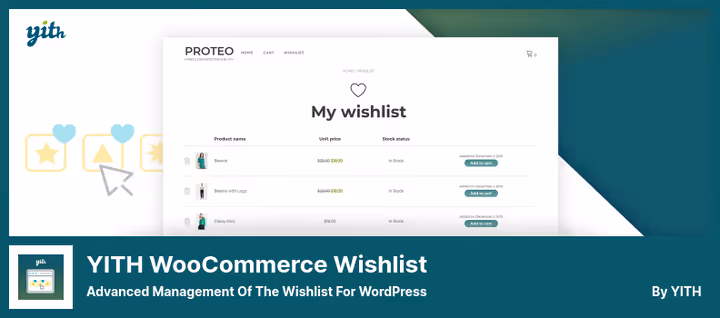 Панель налаштувань YITH WooCommerce Wishlist у WordPress