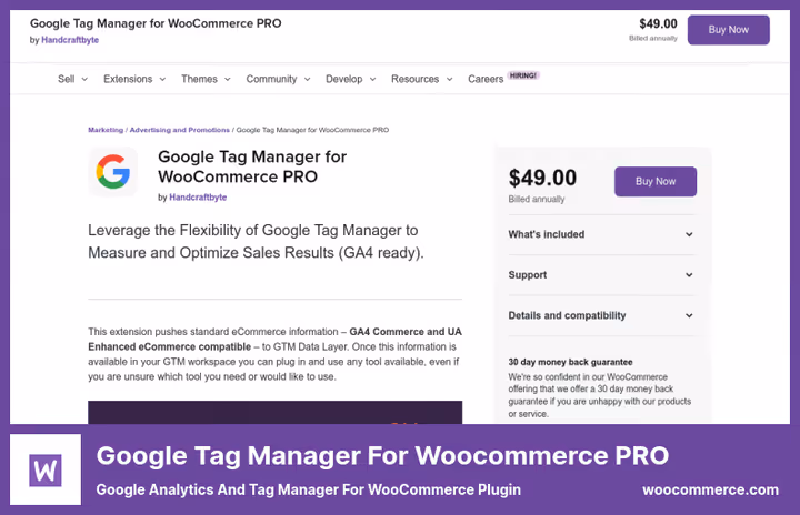 Google Tag Manageri integratsioon WooCommerce'iga, tooteleht