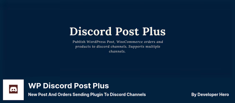 Страница настроек каналов WP Discord Post Plus