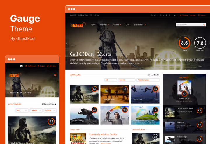 Тема Gauge, багатоцільовий оглядовий шаблон WordPress