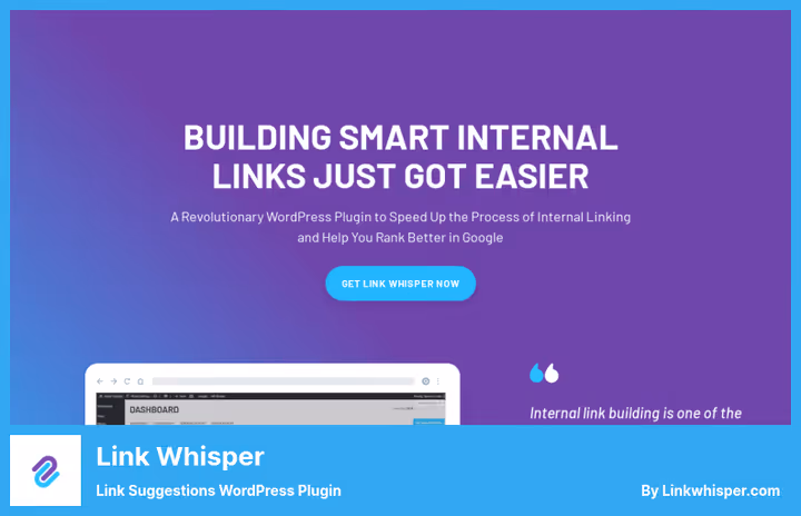 Interface do plugin Link Whisper com relatório de links