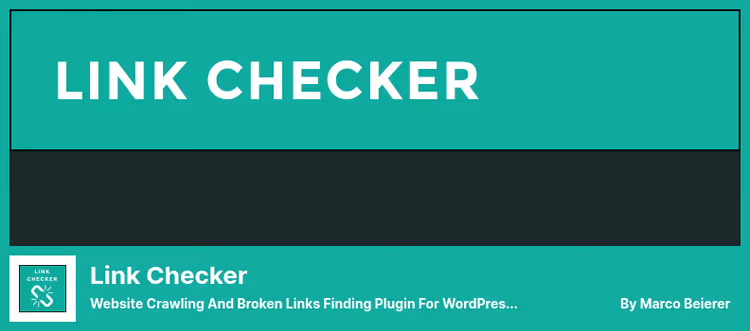 Lista de links quebrados na interface do Link Checker