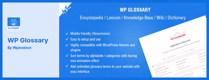 WP Glossary pistiku registri pealeht