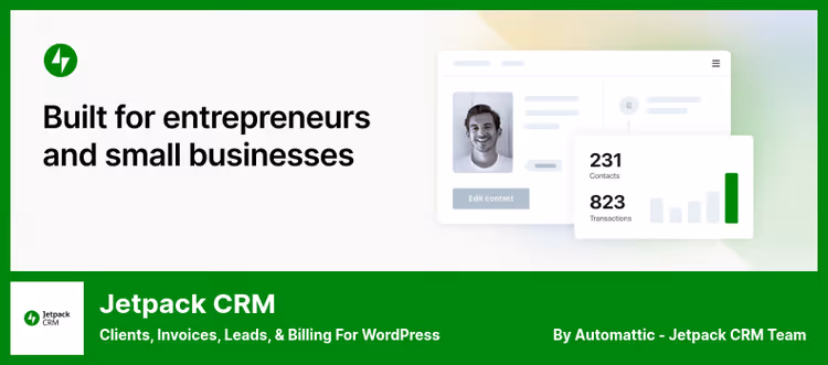 Jetpack CRM панель управления клиентами счетами и транзакциями WordPress