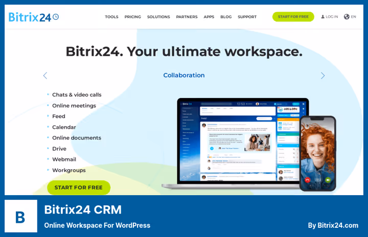 Bitrix24 онлайн-рабочее пространство CRM управление командой и клиентами