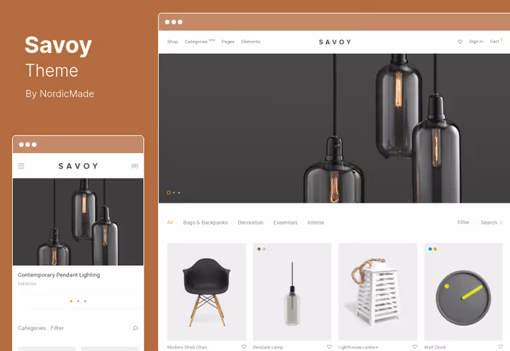 Savoy theme, minimalist AJAX WooCommerce shop for selling books