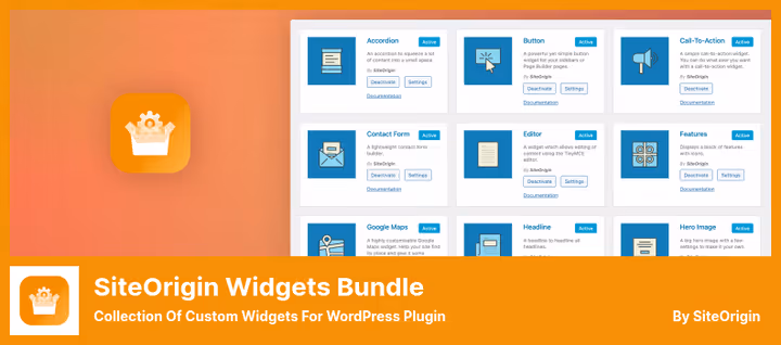 SiteOrigin widget bundle management page