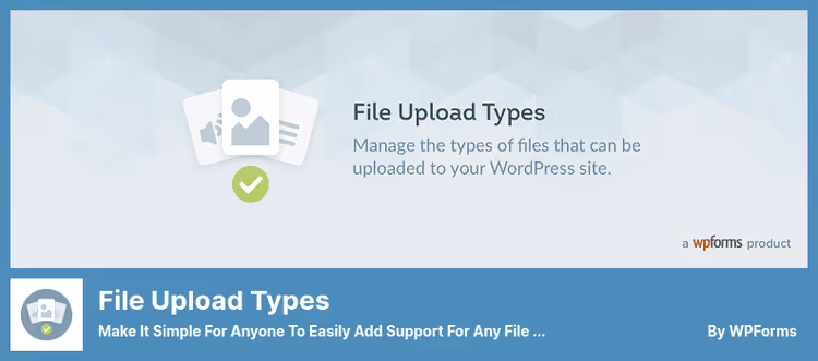 Innstillingsside for MIME-typer i File Upload Types