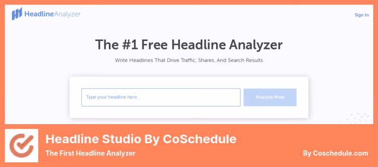 Headline Studio by CoSchedule interface with headline score