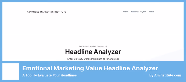 EMV Headline Analyzer by Advanced Marketing Institute with emotional score