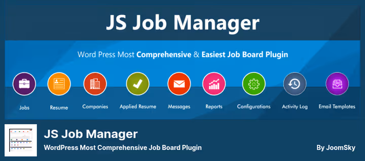 Candidate control panel in JS Job Manager plugin for WordPress