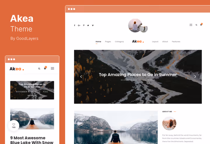Akea theme for travel and lifestyle blogs