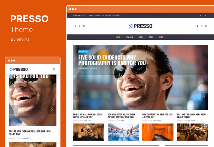 PRESSO theme for viral news and magazine sites