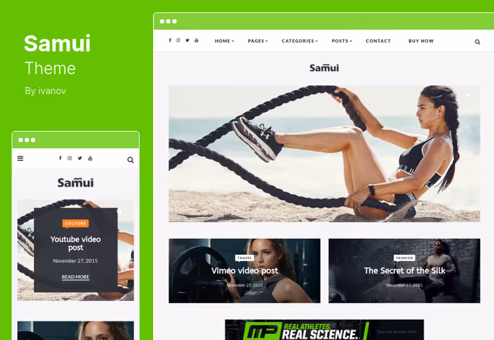 Samui theme for food blogs and travel magazines