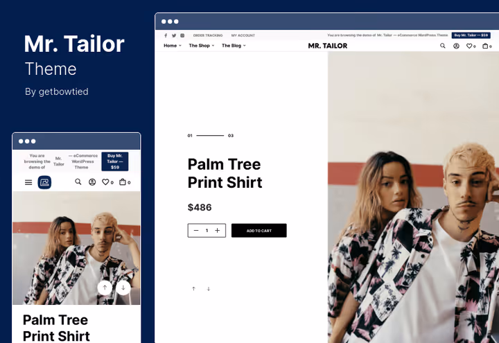 Mr. Tailor theme for WooCommerce stores