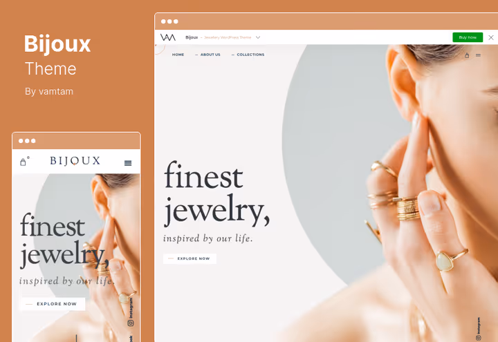 Тема Bijoux, ювелирный интернет-магазин на WooCommerce с Elementor