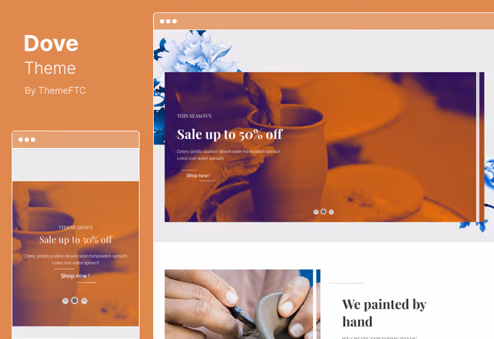 Тема Dove, мебель ручной работы и интерьерный магазин на WooCommerce