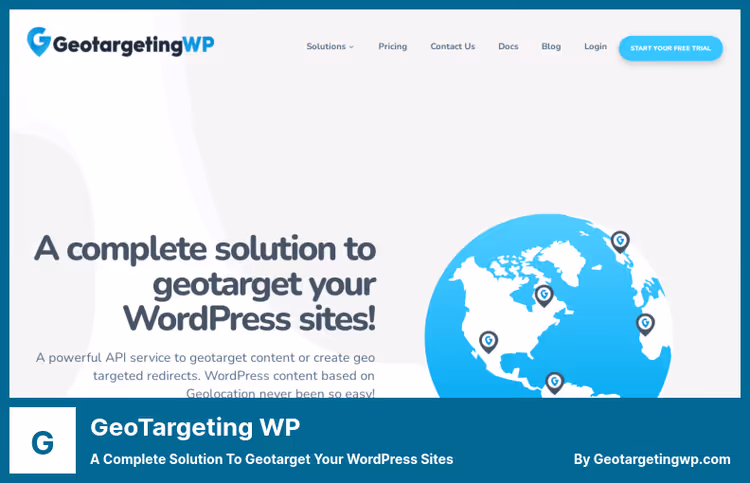 GeoTargeting WP pluginis sisu geosihituse liides