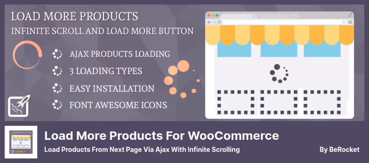 Load More Products settings panel with animation style selection