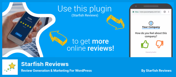 Starfish Reviews plugin-innstillingsside