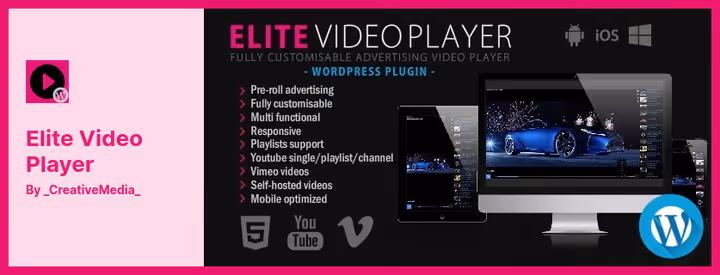 Elite Video Player, премиум-плеер с поддержкой YouTube и Google Drive