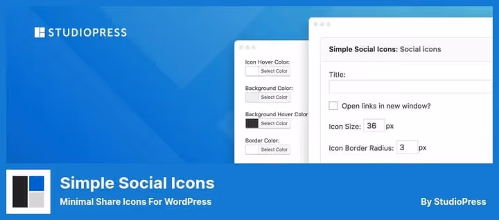 Ícones de redes sociais Simple Social Icons na barra lateral do WordPress