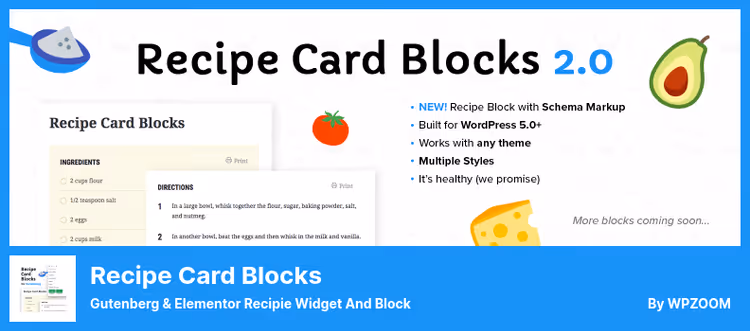 Recipe Card Blocks retseptikaardi plokid Gutenbergis