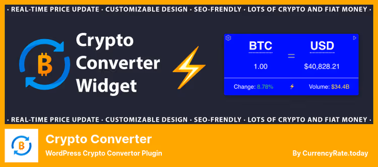 Crypto Converter kryptovalutakonverterer med livekurser på side