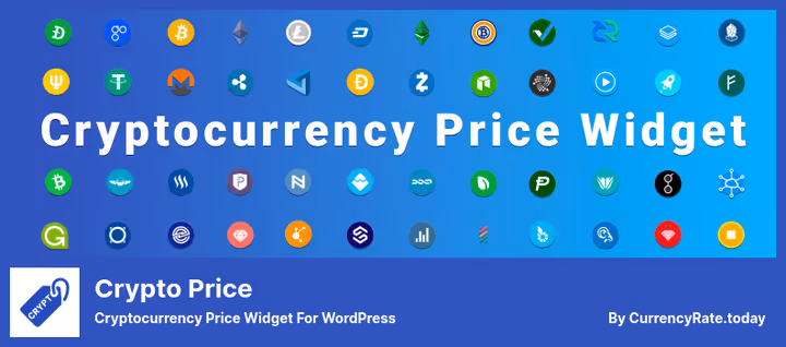Kryptovaluta-priswidget med diagrammer via Crypto Price-plugin