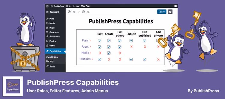 Rolle- og rettighetsadministrasjon i PublishPress Capabilities for WordPress