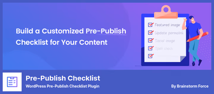 Pre-Publish Checklist sjekkliste i WordPress-redigeringspanelet