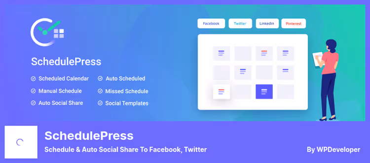 Plugin SchedulePress, calendário editorial e partilha automática para WordPress
