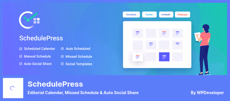SchedulePress visual calendar with publication schedule