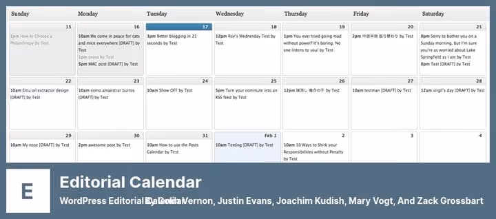 Editorial Calendar plugin with drag-and-drop posts by date in WordPress
