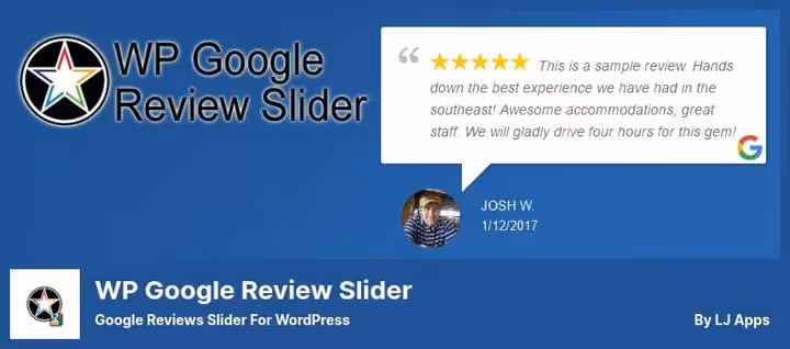 Google'i arvustuste liugur WP Google Review Slideri lisamoodulis
