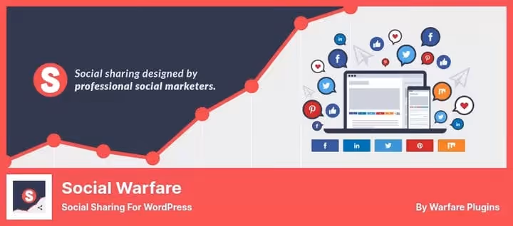 Social Warfare share buttons with repost counts
