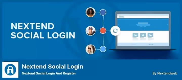 Кнопки входу через соцмережі Nextend Social Login на сторінці WordPress