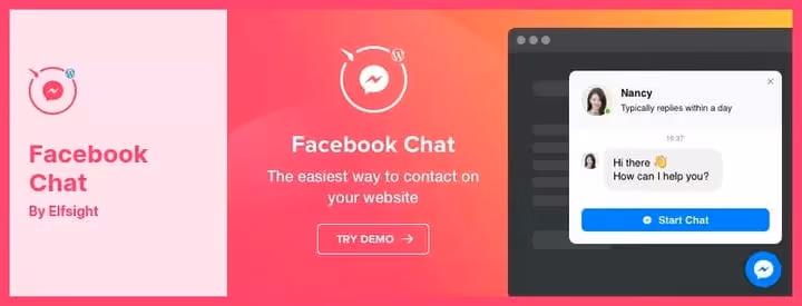 Вікно чату Facebook Messenger через плагін Facebook Chat на WordPress