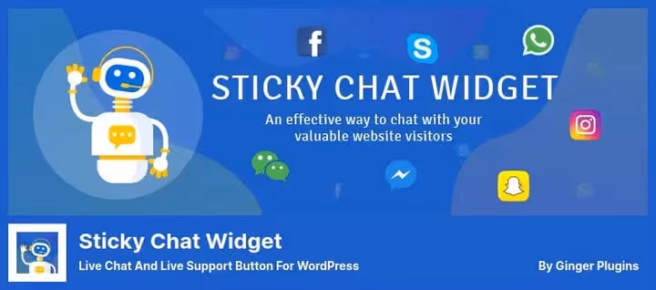 Віджет липкого чату Sticky Chat Widget з кнопками месенджерів на сайті