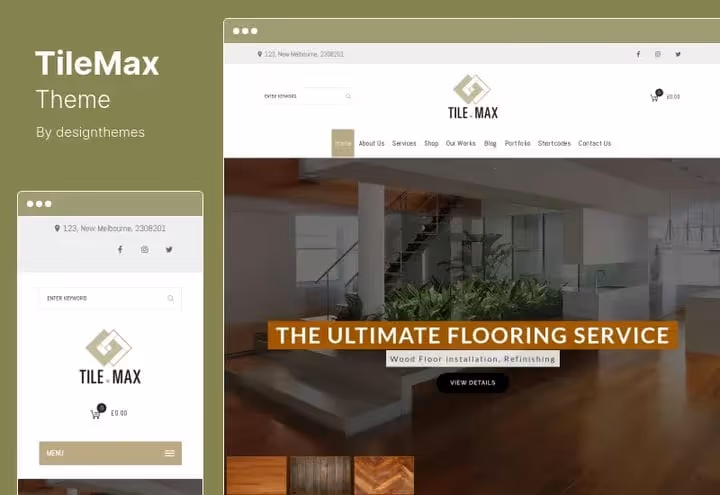 Демо-сайт теми TileMax для плитки та підлоги