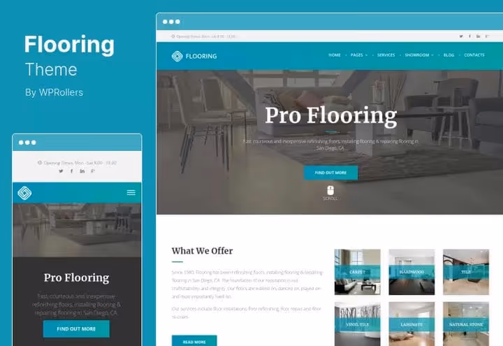 Демо теми Flooring для ремонту та реставрації підлоги
