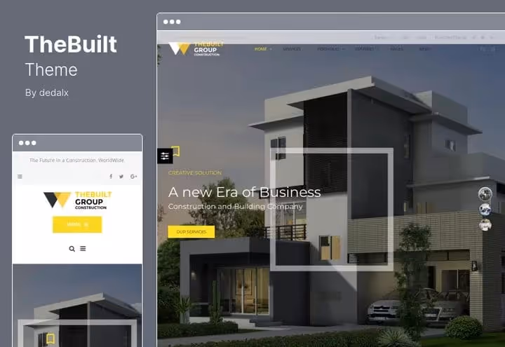 Демо теми TheBuilt для архітектурних та будівельних сайтів