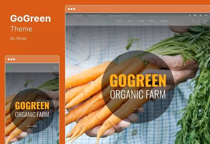 GoGreen theme for farm business and organic food WordPress