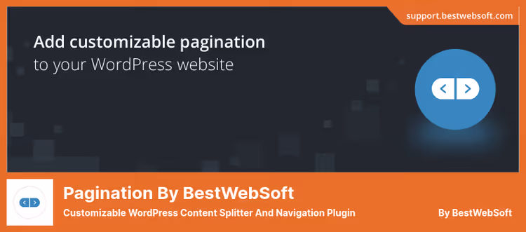 Hovedinnstillingsside for Pagination by BestWebSoft-utvidelsen