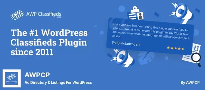 AWP Classifieds plugin kuulutuste leht WordPressi saidil