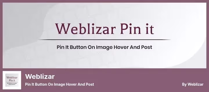 Configurações do plugin Weblizar Pin It button