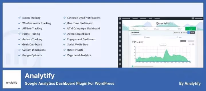 Analytify analytics panel with site visitor data