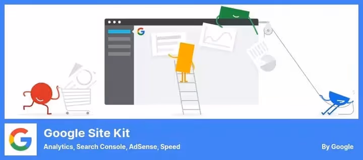 Site Kit main dashboard with metrics from Search Console and Analytics